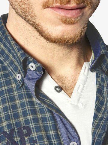 Jan Vanderstorm Comfort fit Button Up Shirt 'Pertavin' in Blue