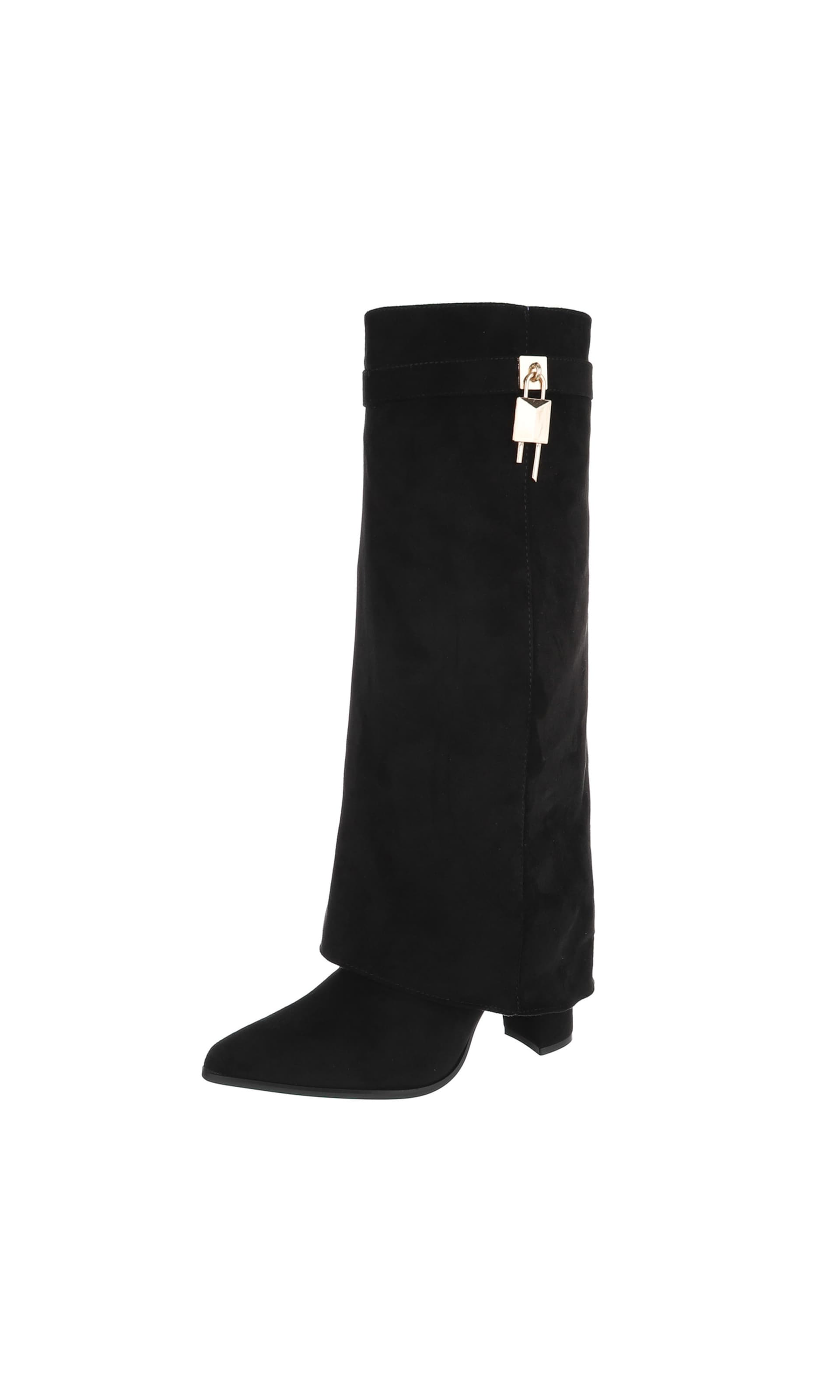 Ital-Design Stiefel in Schwarz: Vorderseite
