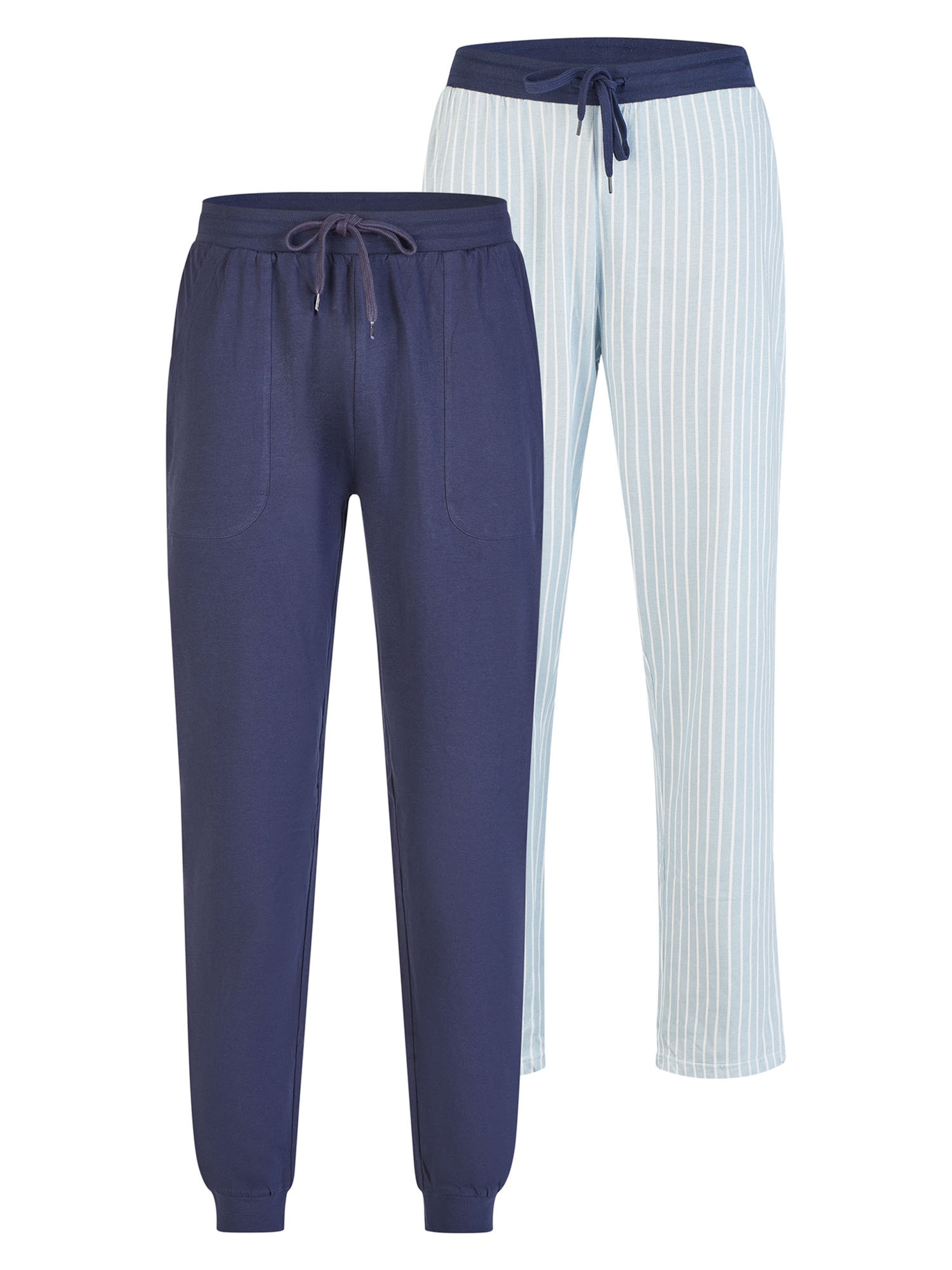 Phil & Co. Berlin Pyjamabroek 'Cozy Classics' in Blauw: voorkant