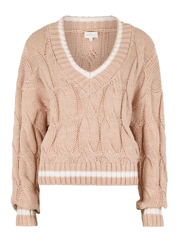 Apricot Cropped Cable Cricket Jumper ' ' in Pink