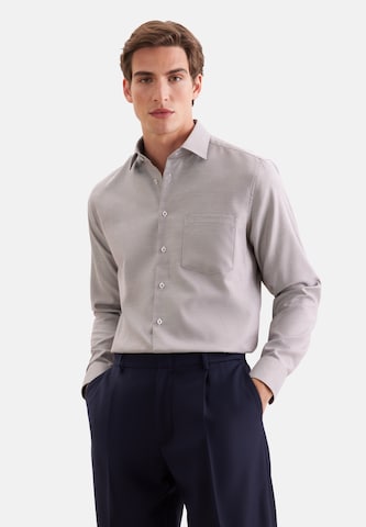 Coupe slim Chemise business SEIDENSTICKER en marron : devant