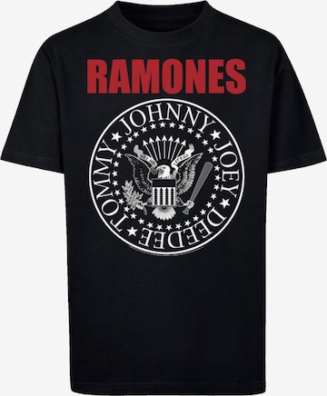 T-Shirt 'Ramones Rock Musik Band Red Text Seal' F4NT4STIC en noir : devant