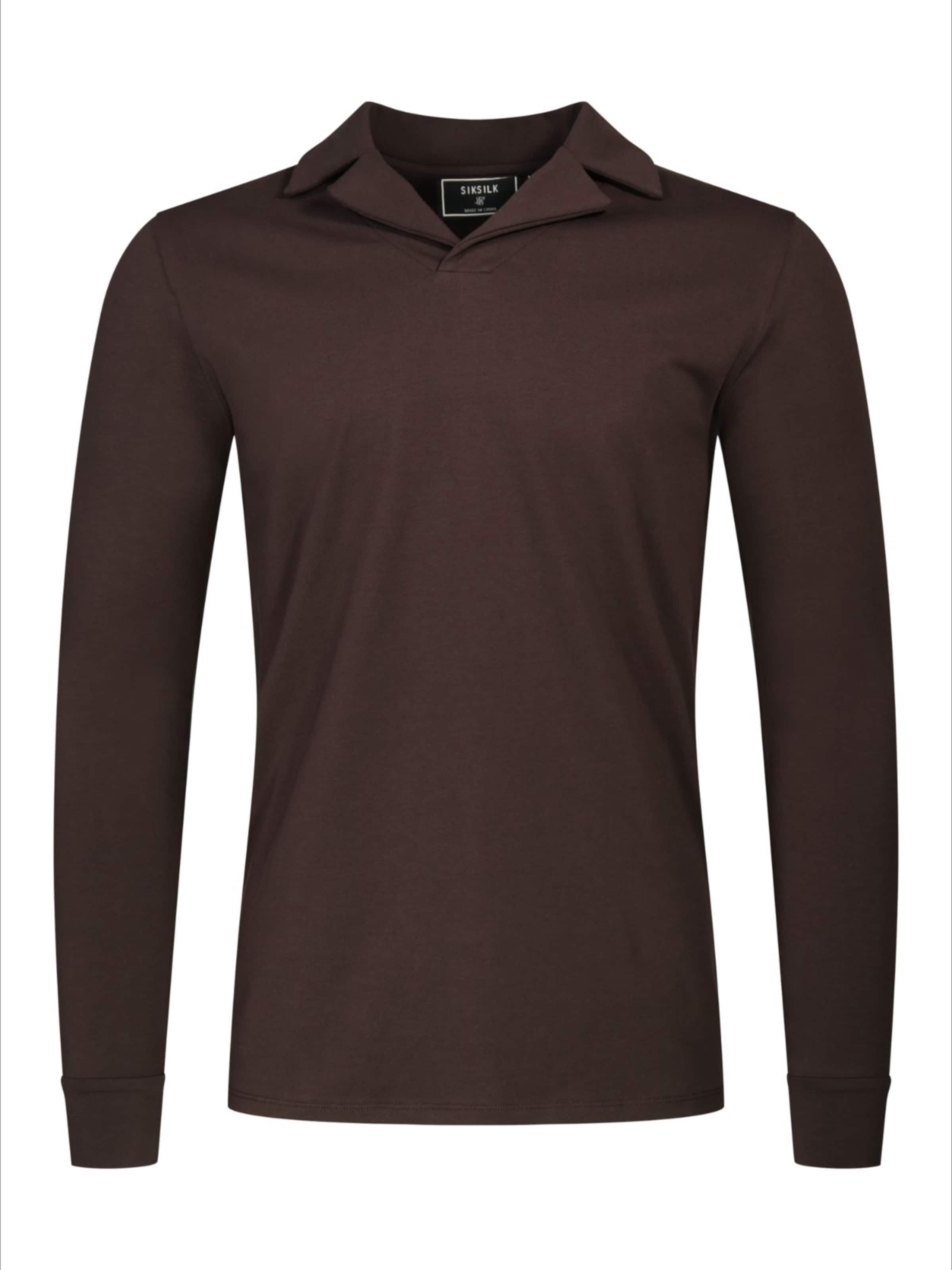 T-Shirt SikSilk en marron : devant