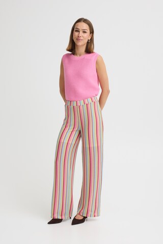 Wide Leg Pantalon 'IHLIBELLA' ICHI en mélange de couleurs