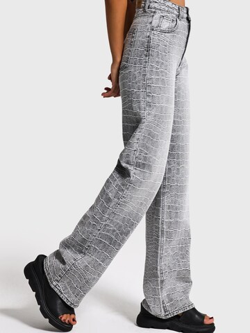IT'S BASIC Regular Jeans 'Straight Mid Rise Jeans' in Grijs