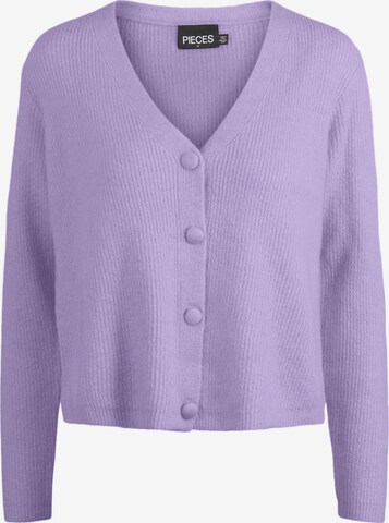 PIECES Knit Cardigan in Purple: front