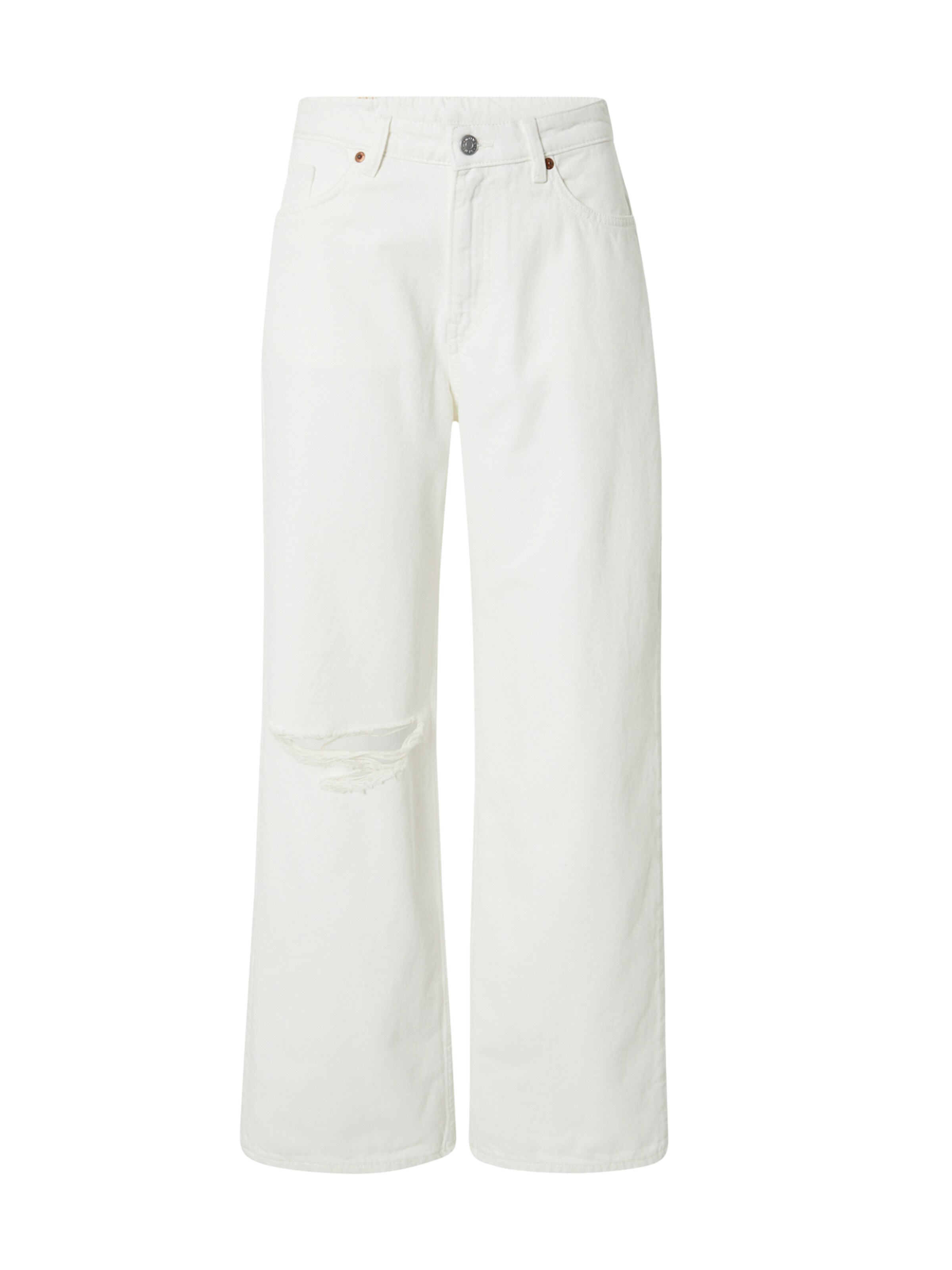 Monki Wide Leg Jeans in Weiß: Vorderseite