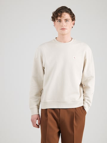 Sweat-shirt Calvin Klein Jeans en blanc : devant