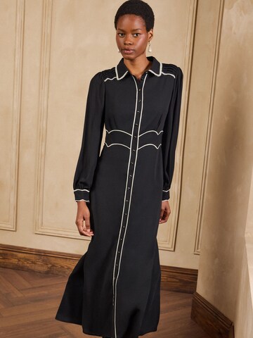 Robe-chemise love & roses en noir