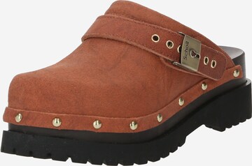 Scholl Iconic Clogs 'CINDY' in Brown: front