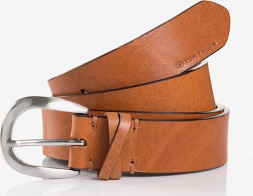 TOM TAILOR Ledergürtel ' TTNANCY ' - 30mm Breite in Braun: Vorderseite