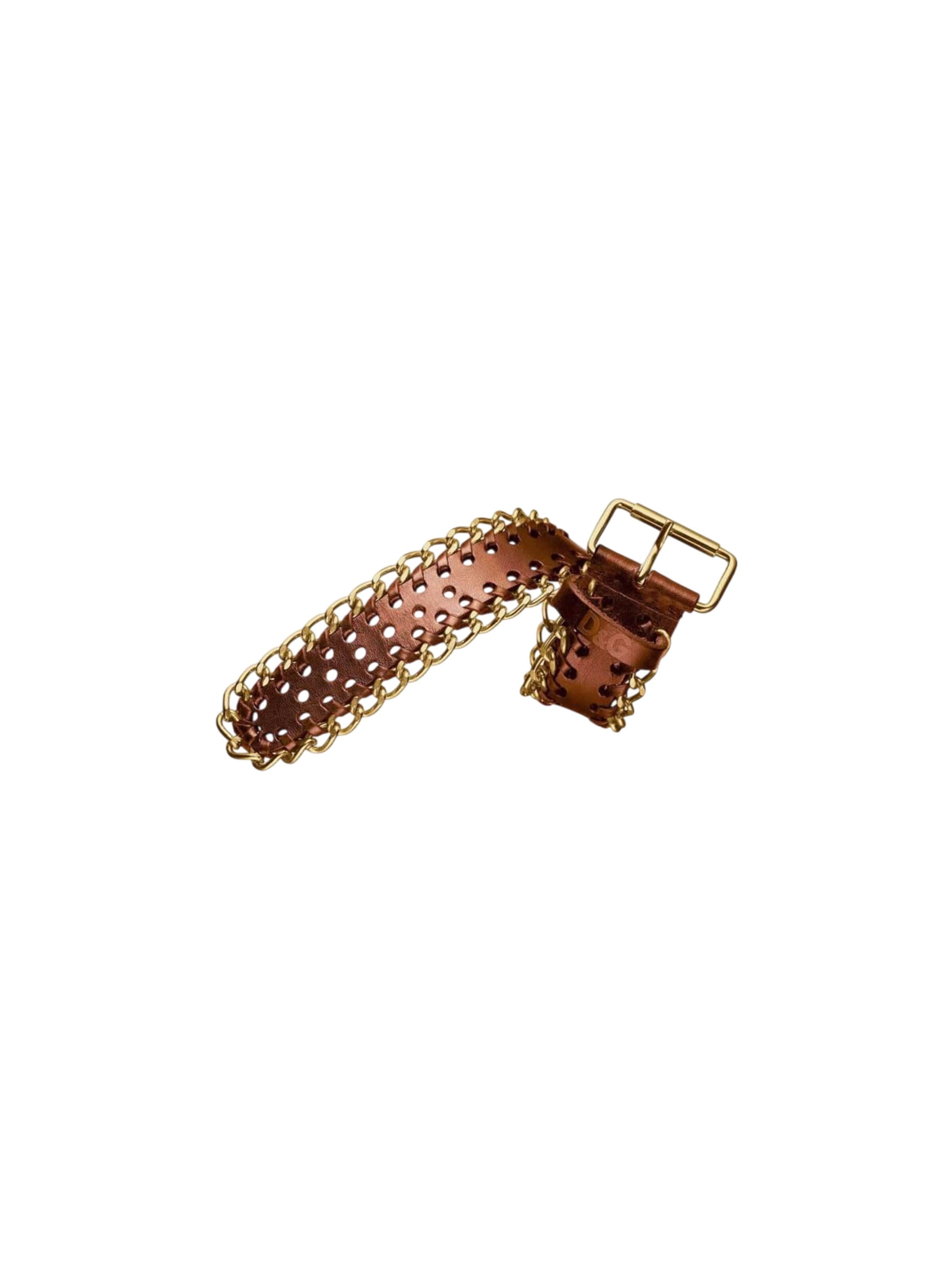 D&G Bracelet 'Leder Herrenarmband - DJ0749' in Brown: front