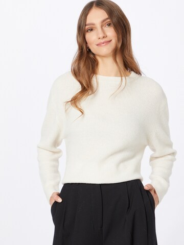 Pullover di comma casual identity in bianco: frontale