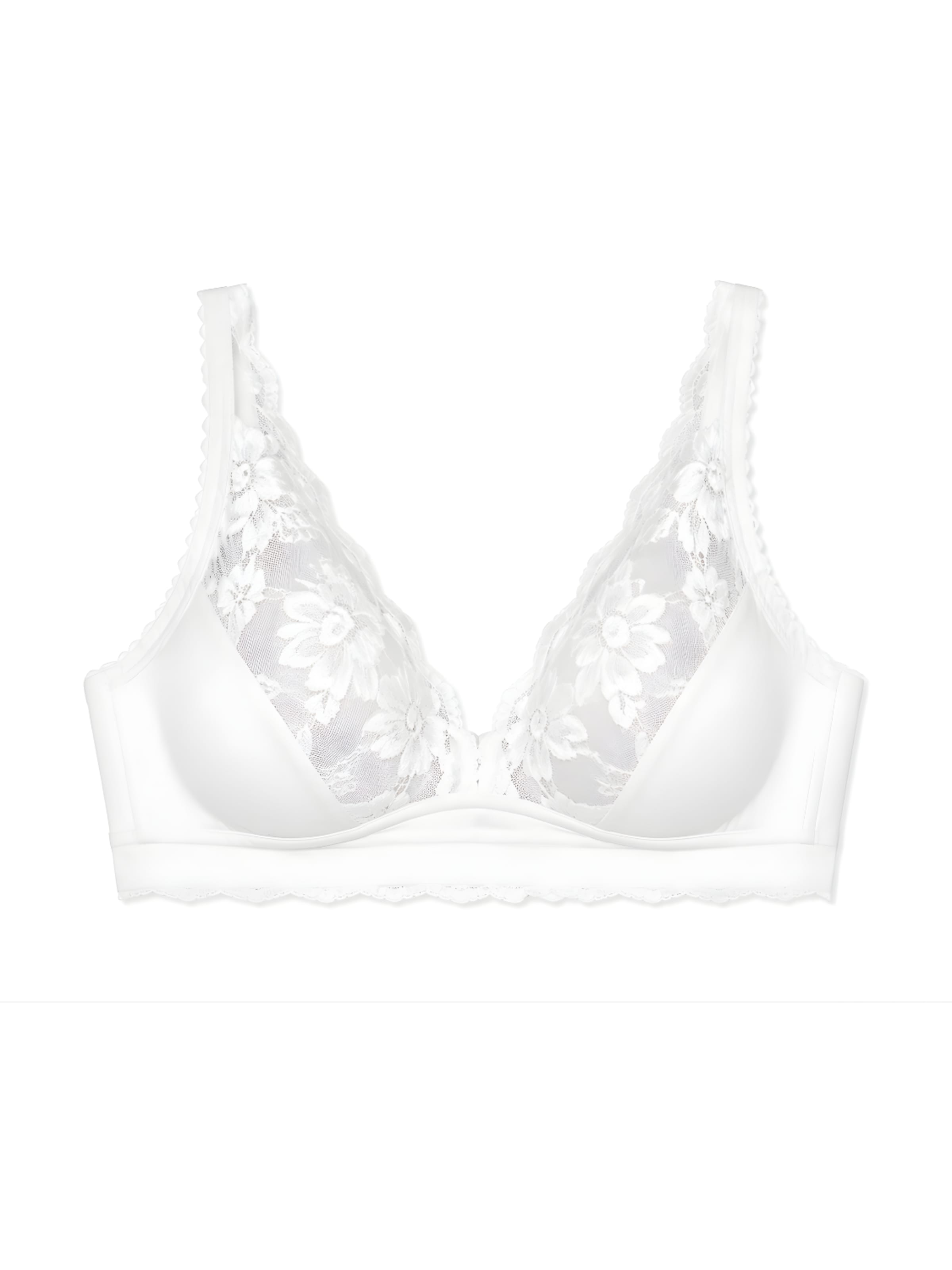 MILENKA Bralette Bra in White: front
