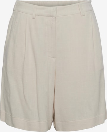 PIECES Regular Pleat-Front Pants 'Vinsty' in Beige: front