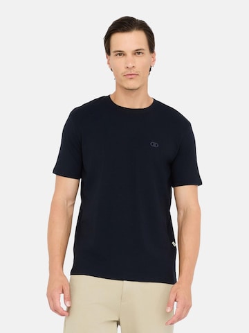 Liu Jo Koszulka 'LIU JO UOMO T-SHIRT BASICCONTRA T-SHIRT' w kolorze niebieski: przód