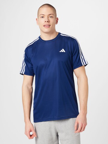 ADIDAS PERFORMANCE Performance Shirt 'Train Essentials 3-Stripes ' in Blue: front