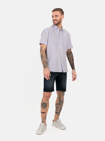 CAMEL ACTIVE Regular Fit Kurzarm Hemd aus einem Leinen und Baumwolle in Lila