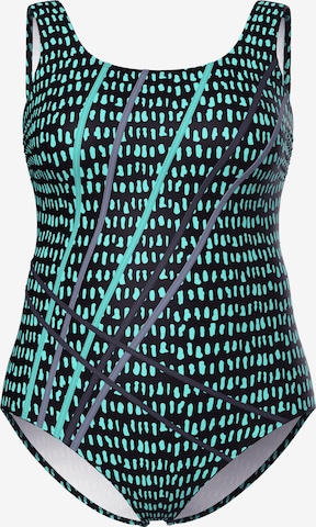 Ulla Popken Badeanzug in Schwarz: Vorderseite