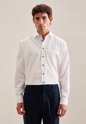 SEIDENSTICKER Regular fit Zakelijk overhemd 'Smart Essentials' in Wit: voorkant