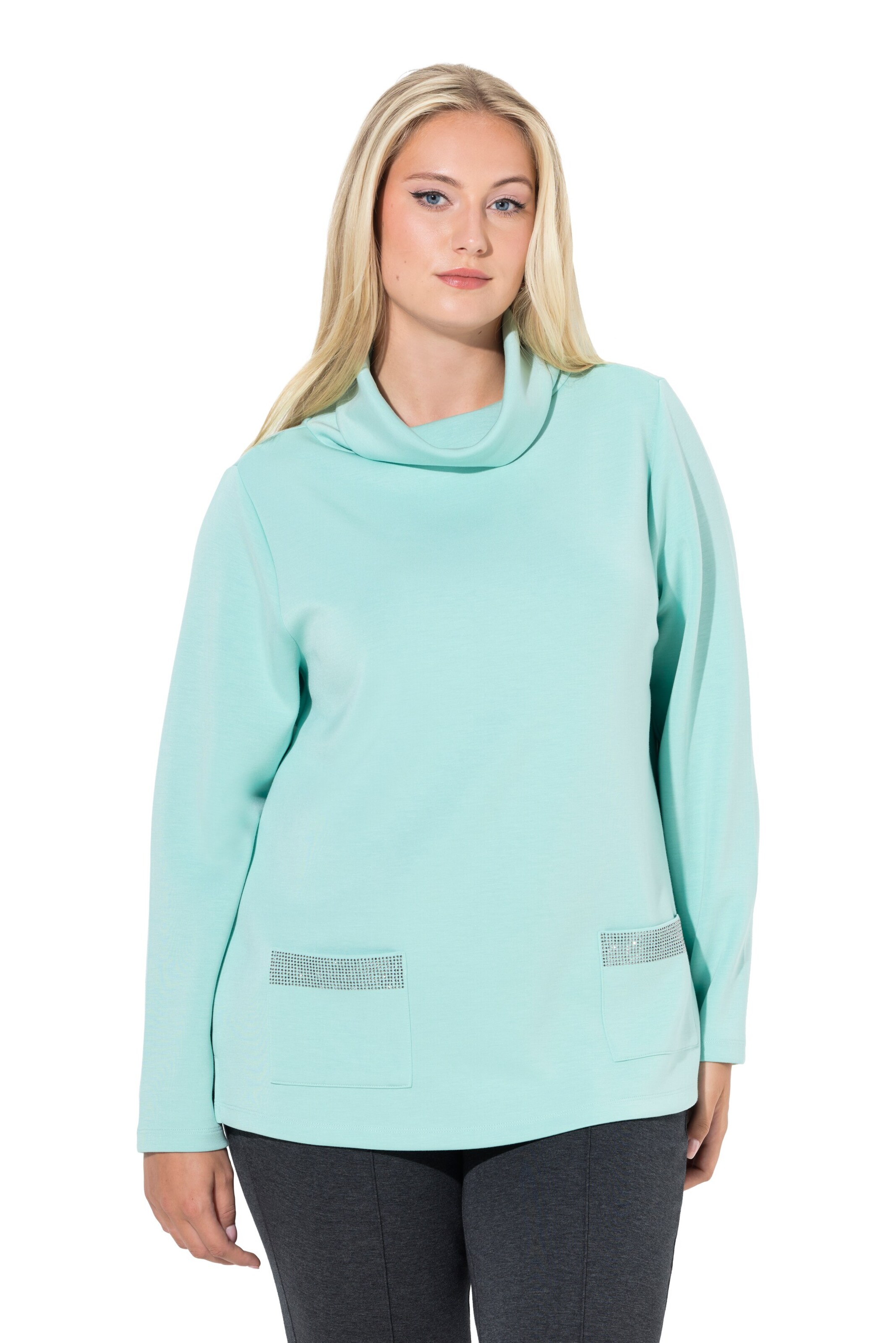 Ulla Popken Sweatshirt in Green: front