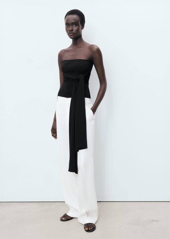 MANGO Wide Leg Hose in Weiß: Vorderseite