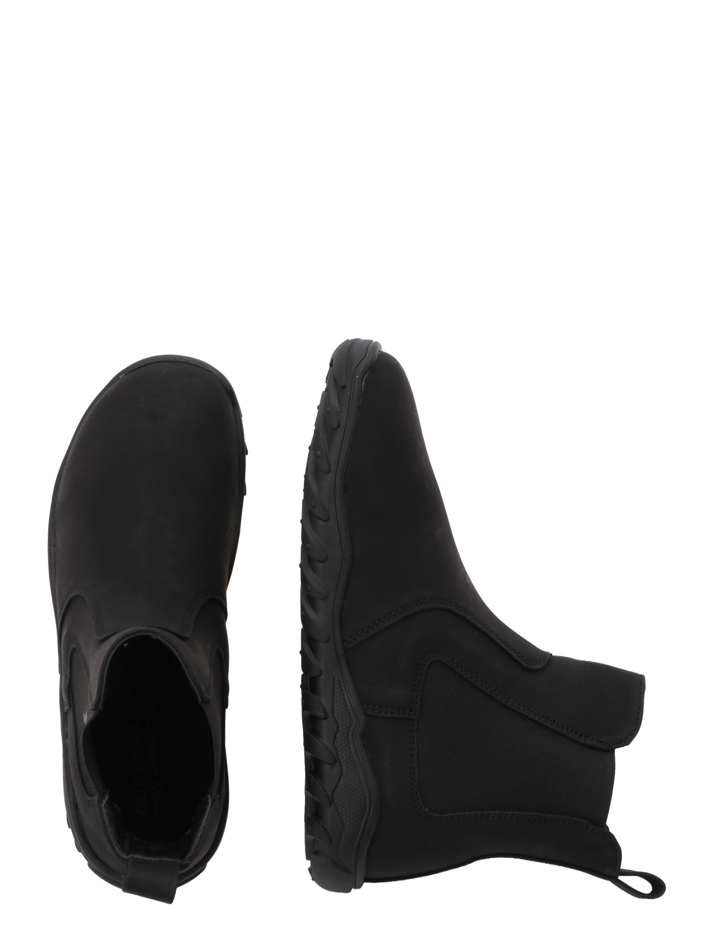 melns Dockers by Gerli Čelsijas zābaki: no sāniem