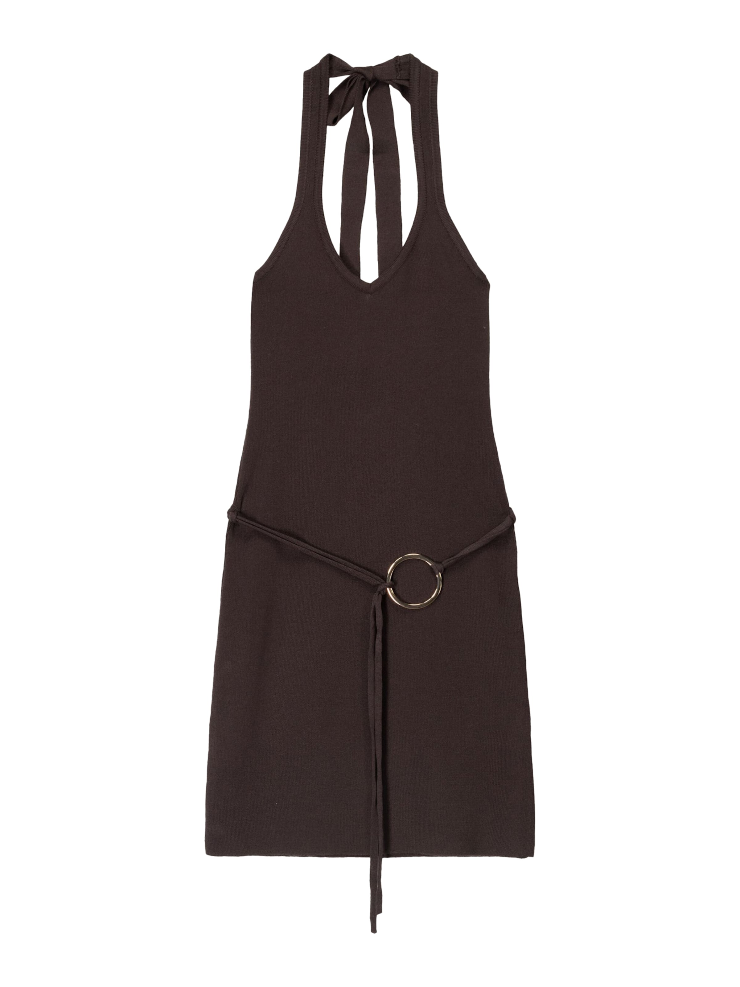 Bershka Лятна рокля в кафяво: отпред