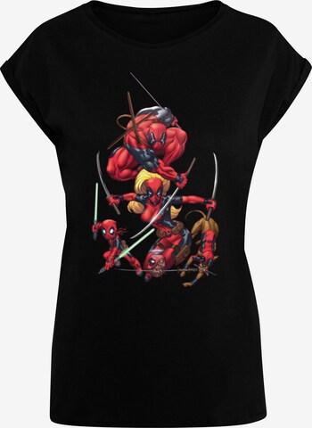 ABSOLUTE CULT Shirt 'Deadpool - Family Group Swords' in Black: front