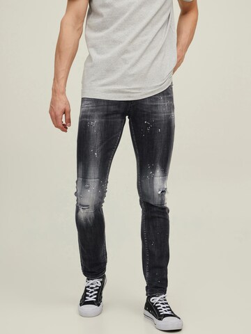 JACK & JONES Skinny Jeans 'GLENN' in Black: front