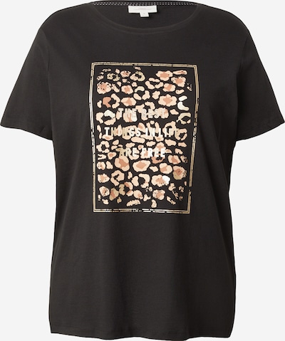 ONLY Carmakoma T-Krekls 'CARCRUZ' pieejams XL-XXL, krāsa - bēšs / melns, Preces skats