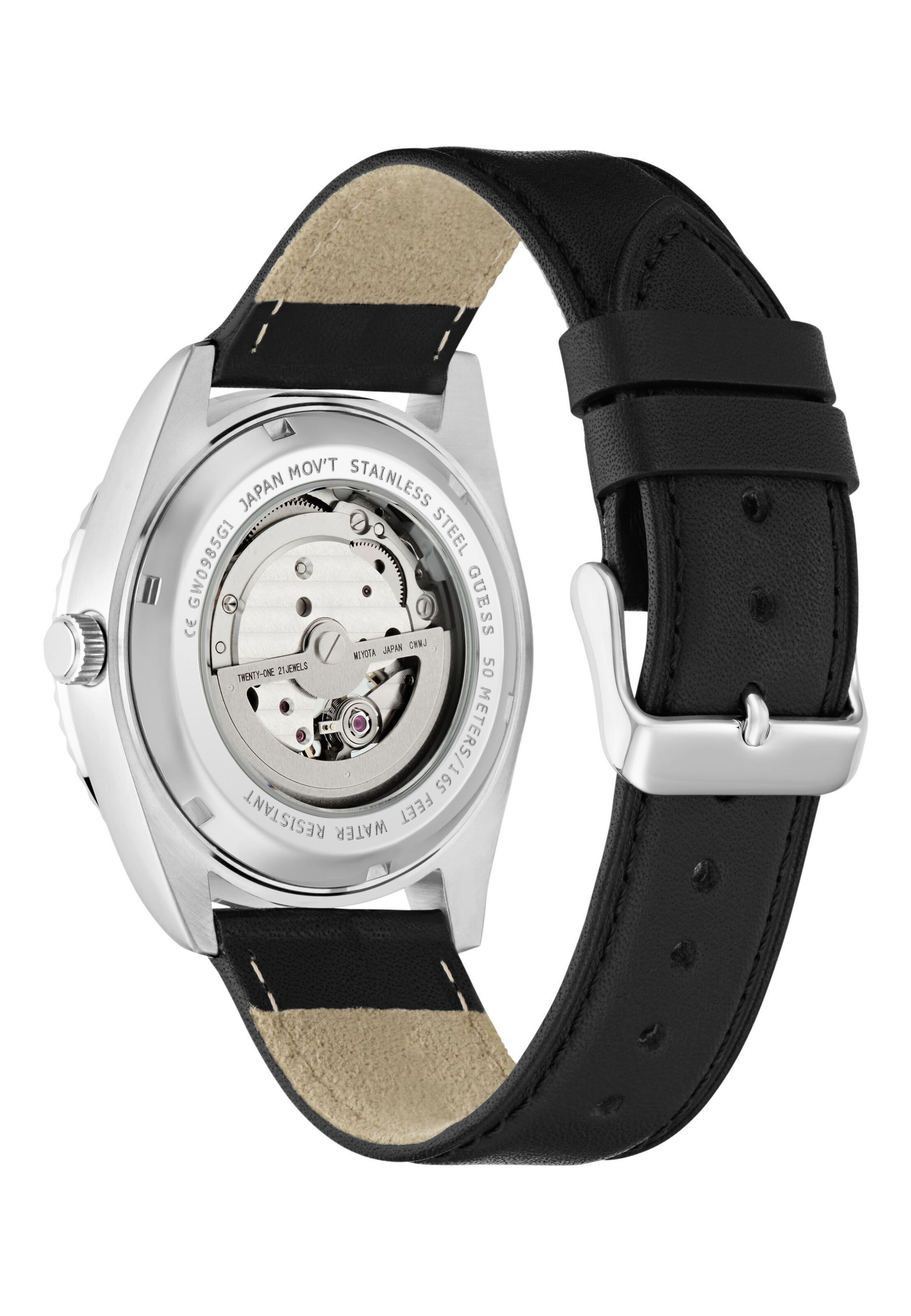 GUESS Analoog horloge 'CONNOISSEUR' in Zwart