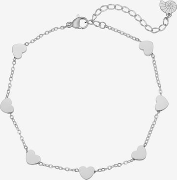 Gioiello per i piedi 'Hearts' di Hey Happiness in argento: frontale