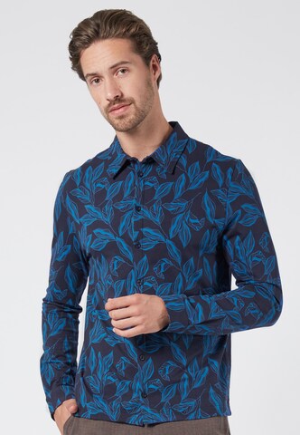 4funkyflavours - Ajuste regular Camisa 'Far Away' en azul: frente