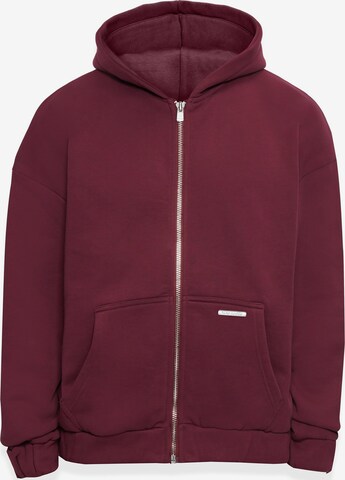 Dropsize Zip-Up Hoodie in Red: front