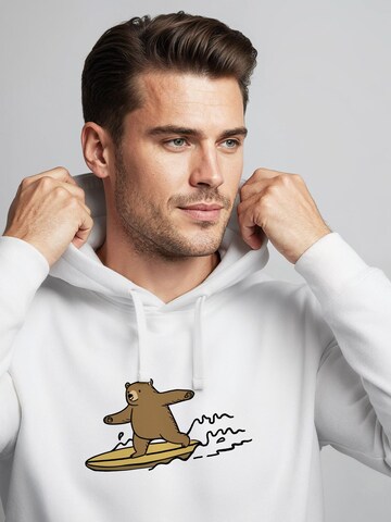 Neverless Sweatshirt 'Surfing Bear'‌‌‌‌‌ in Weiß