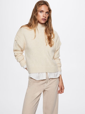 MANGO Trui 'Mayo' in Beige: voorkant