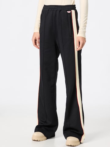 DIESEL Wide leg Pants 'ROBBIE' in Black: front