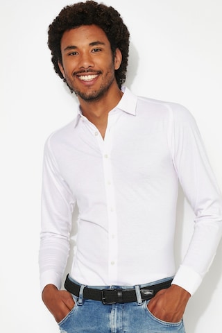DESOTO Slim fit Button Up Shirt in White: front