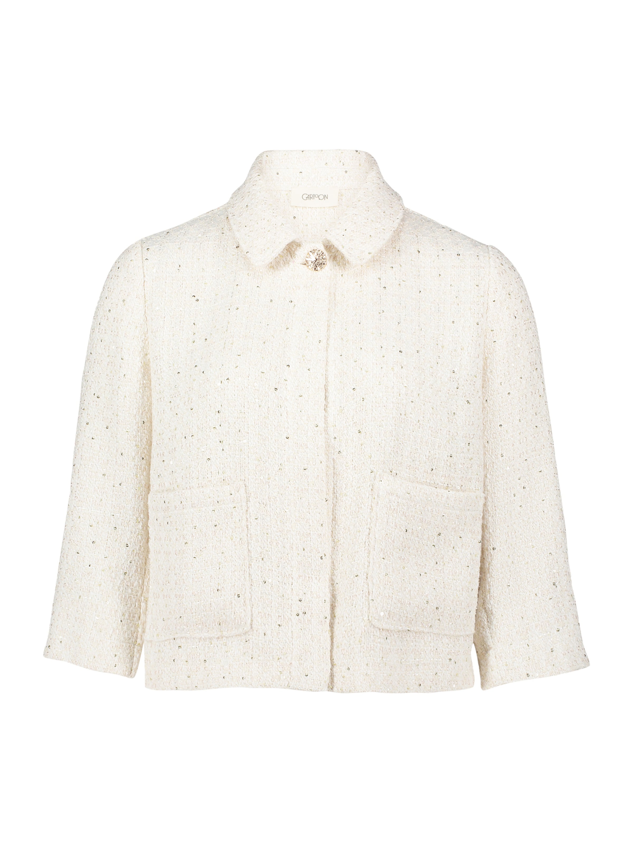 Cartoon Blazer in Beige: front