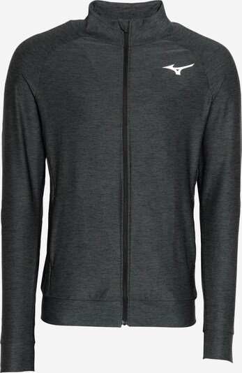 MIZUNO Sportjacke in schwarzmeliert / weiß, Produktansicht