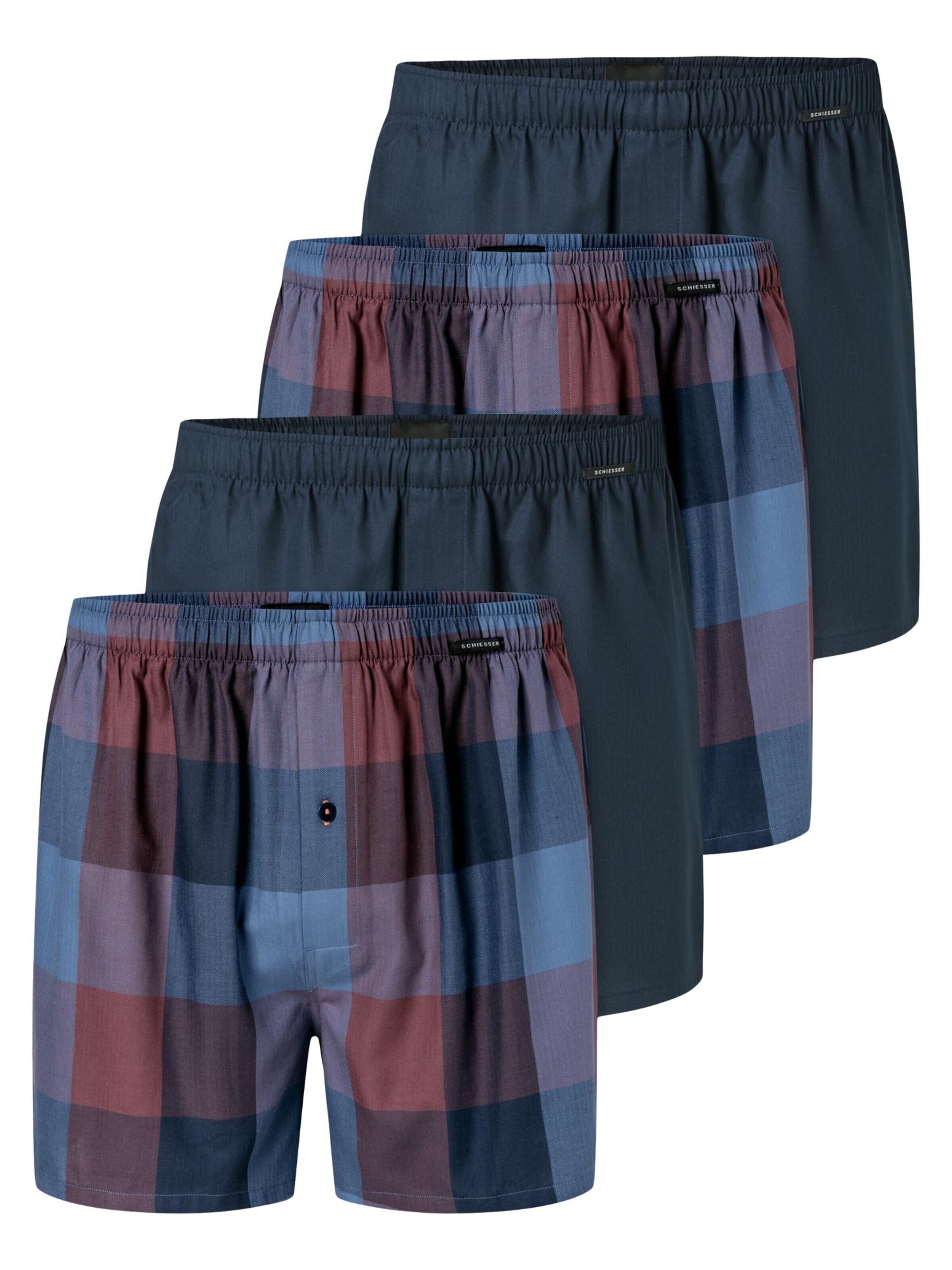 SCHIESSER Boxershorts 'Web' in Blauw: voorkant