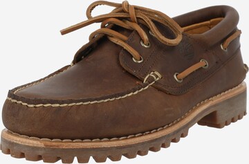 TIMBERLAND Veterschoen 'Authentics 3 Eye Classic' in Bruin: voorkant