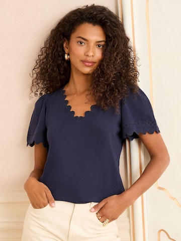 Maglietta di love & roses in blu: frontale