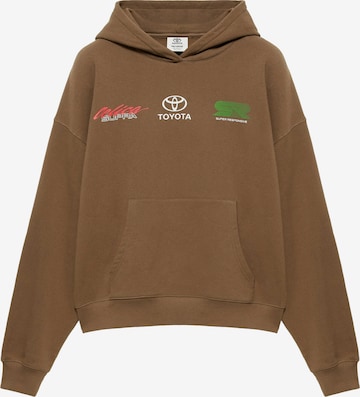 Pull&Bear Mikina 'TOYOTA' – hnědá: přední strana