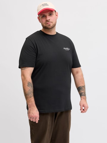 Jack & Jones Plus Μπλουζάκι 'JJEArchive' σε μαύρο: μπροστά