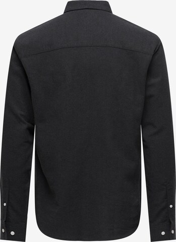 Only & Sons Slim fit Button Up Shirt 'Onsgudmund' in Black