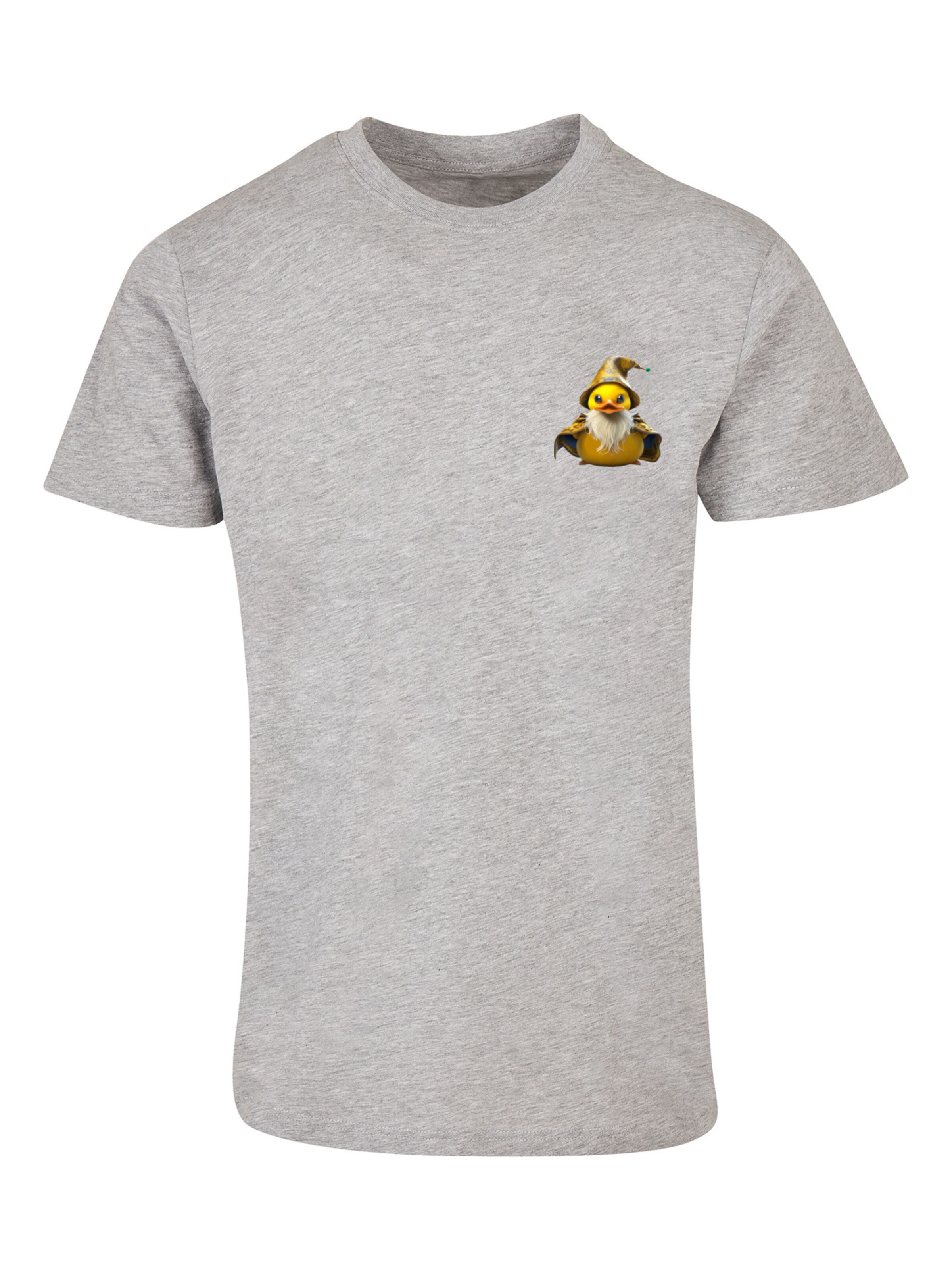 F4NT4STIC Shirt 'Rubber Duck Wizard' in Grijs: voorkant