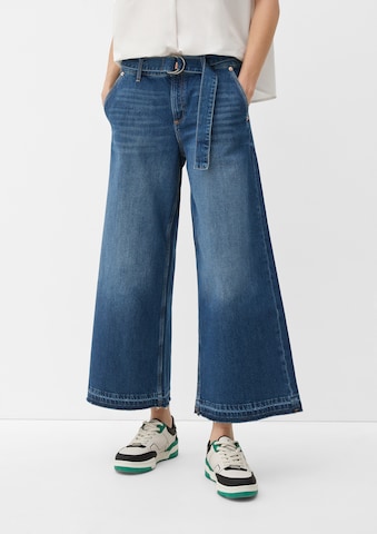 QS Wide leg Jeans in Blauw: voorkant