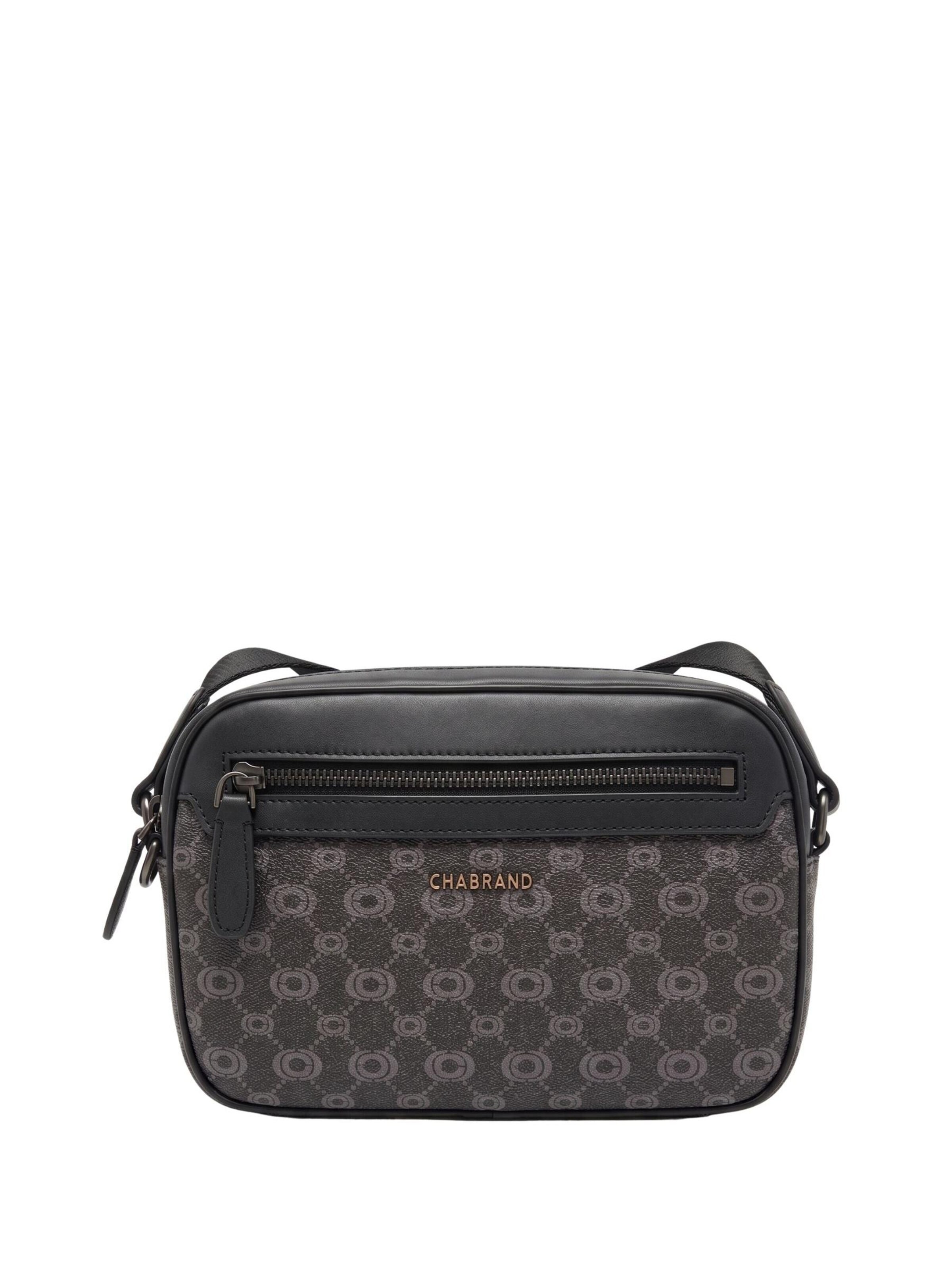 Chabrand Handtasche 'Mini sacoche Chabrand noir en toile enduite siglée garnie cuir'‌‌‌‌ in Schwarz: Vorderseite
